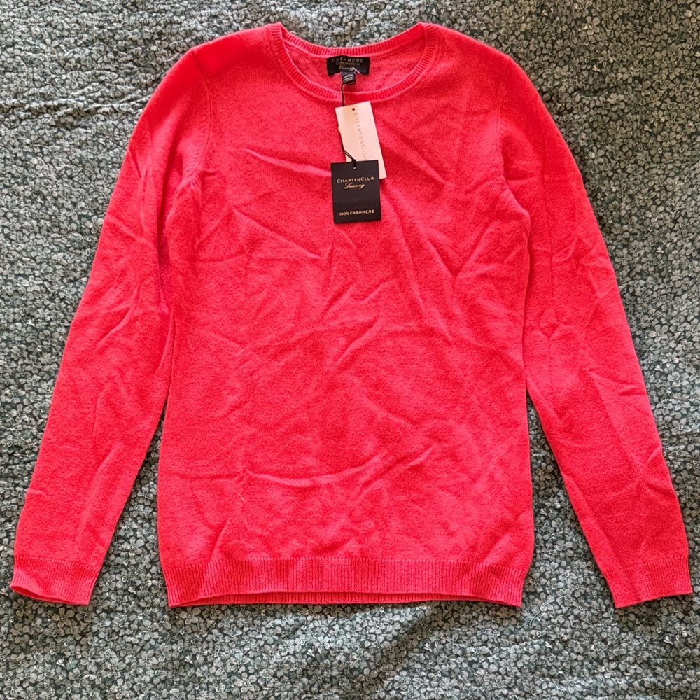 Charter Club Cashmere Sweater in Coral